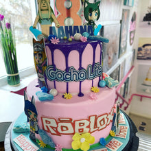 Load image into Gallery viewer, Roblox and Gacha Life Kids Birthday Cake
