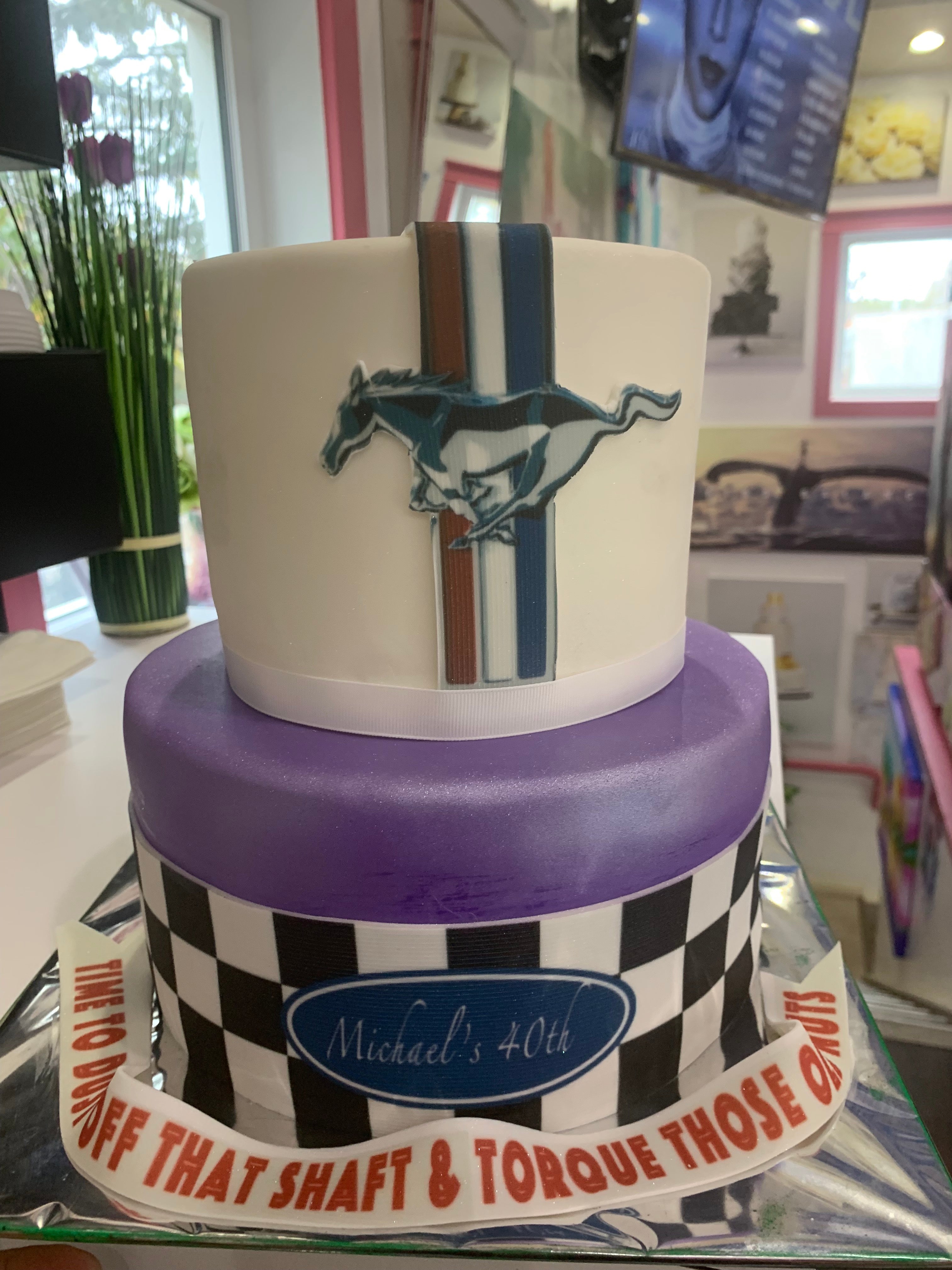 Mustang 40th Birthday - Decorated Cake by BellaCakes & - CakesDecor